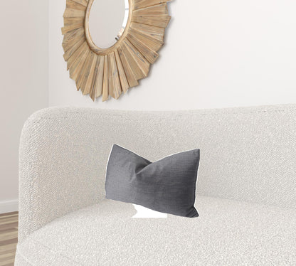 13" X 21" Gray Polyester Zippered Pillow