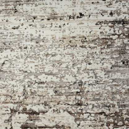 2' X 8' Beige Abstract Distressed Runner Rug