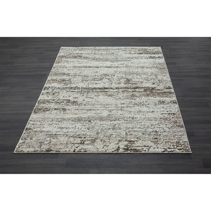 2' X 8' Beige Abstract Distressed Runner Rug