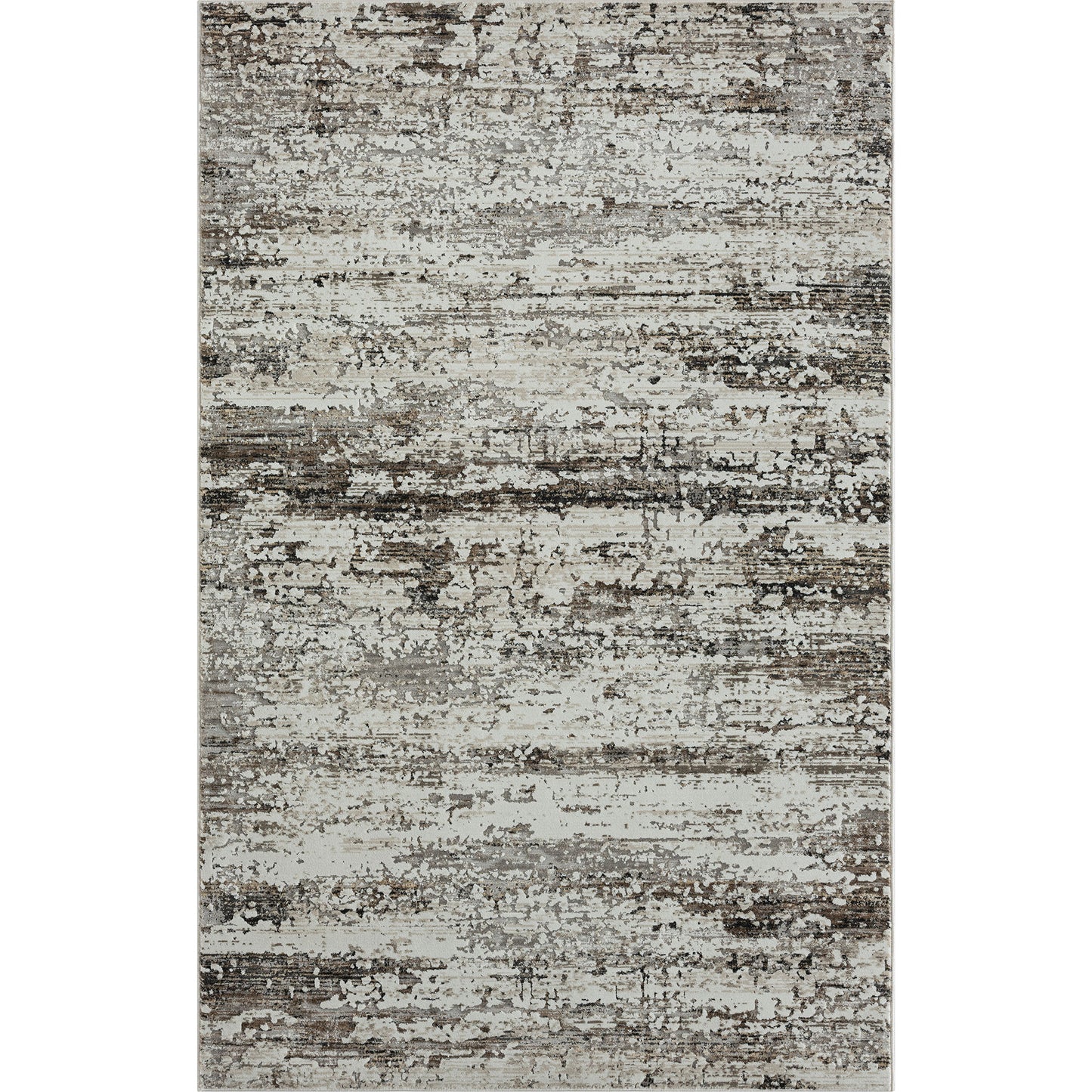 2' X 8' Beige Abstract Distressed Runner Rug