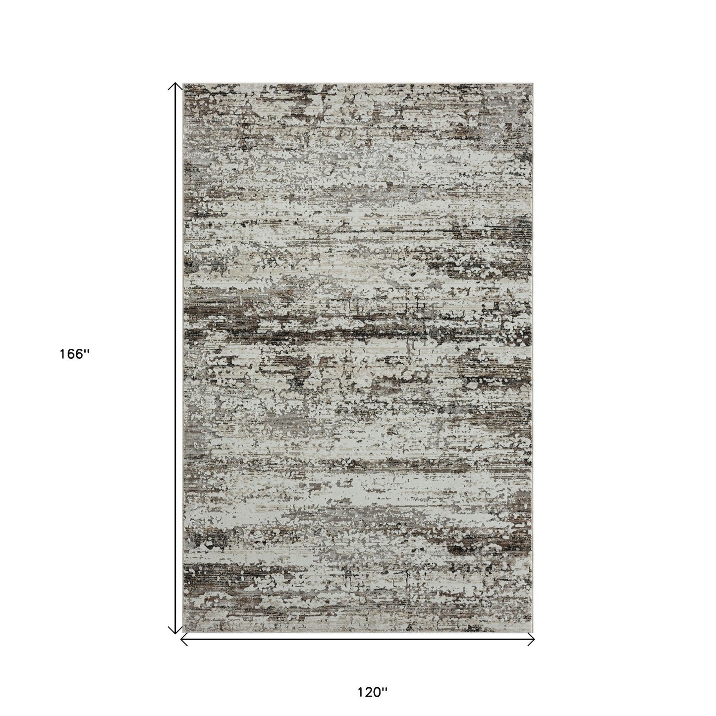 2' X 8' Beige Abstract Distressed Runner Rug