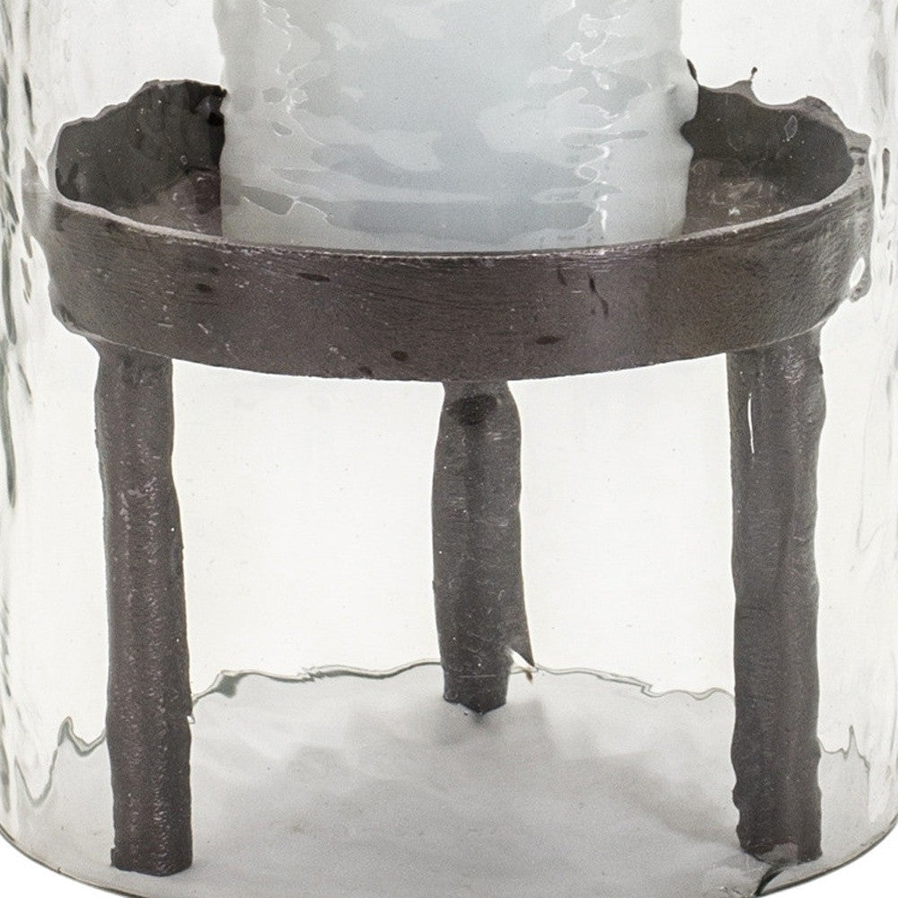 13" Black Flameless Tabletop Hurricane Candle Holder