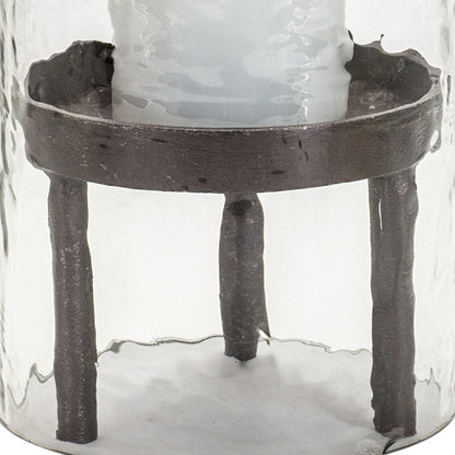 13" Black Flameless Tabletop Hurricane Candle Holder