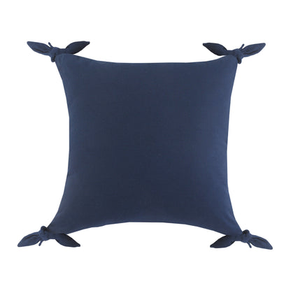 20" X 20" Navy Blue 100% Cotton Zippered Pillow