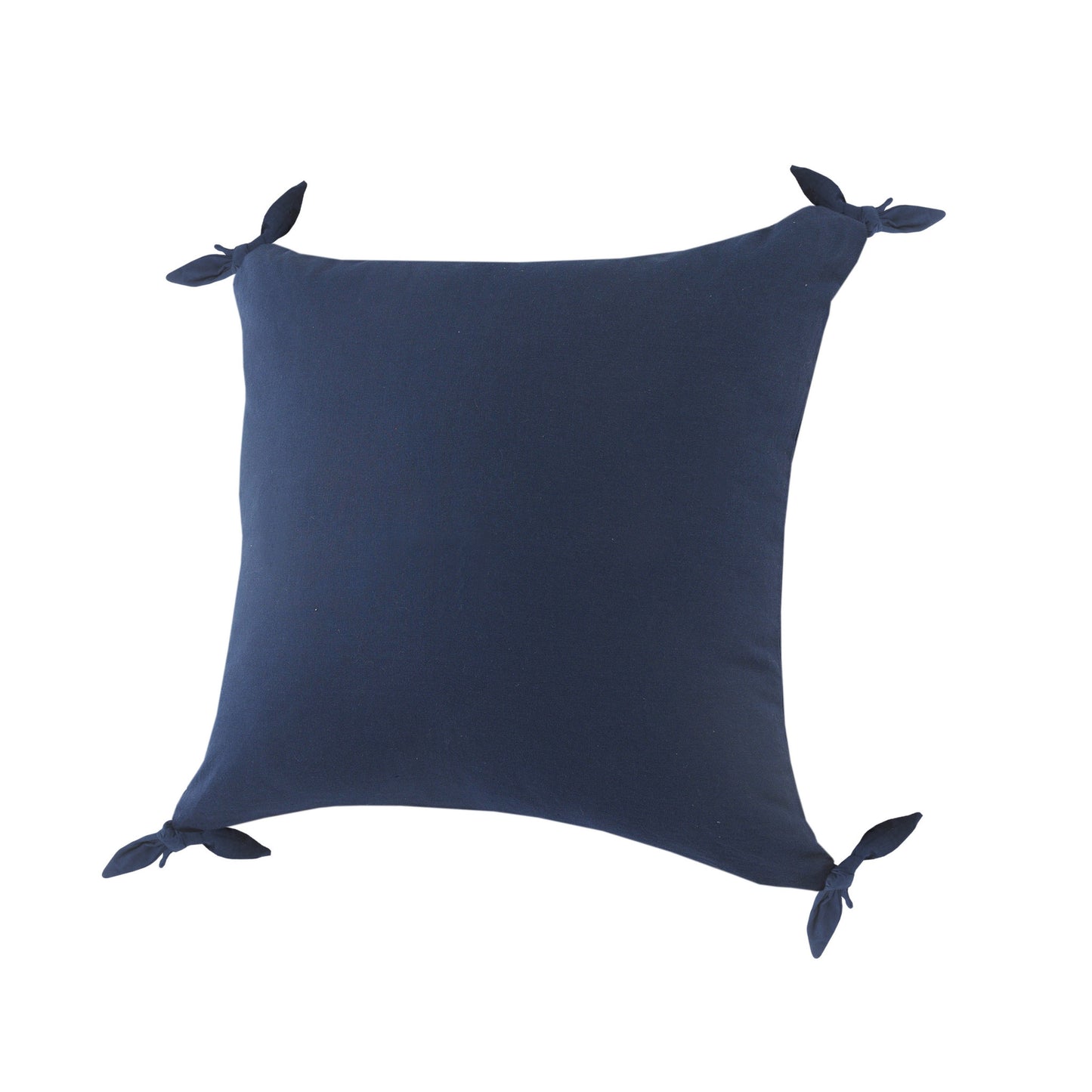 20" X 20" Navy Blue 100% Cotton Zippered Pillow