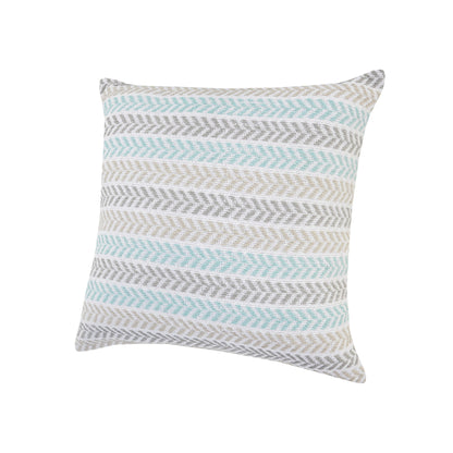 18" X 18" Yellow and White Chevron Cotton Zippered Pillow