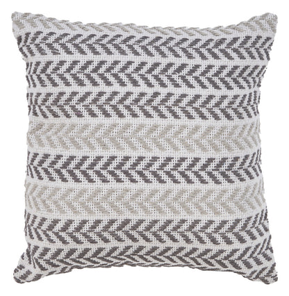 18" X 18" Yellow and White Chevron Cotton Zippered Pillow