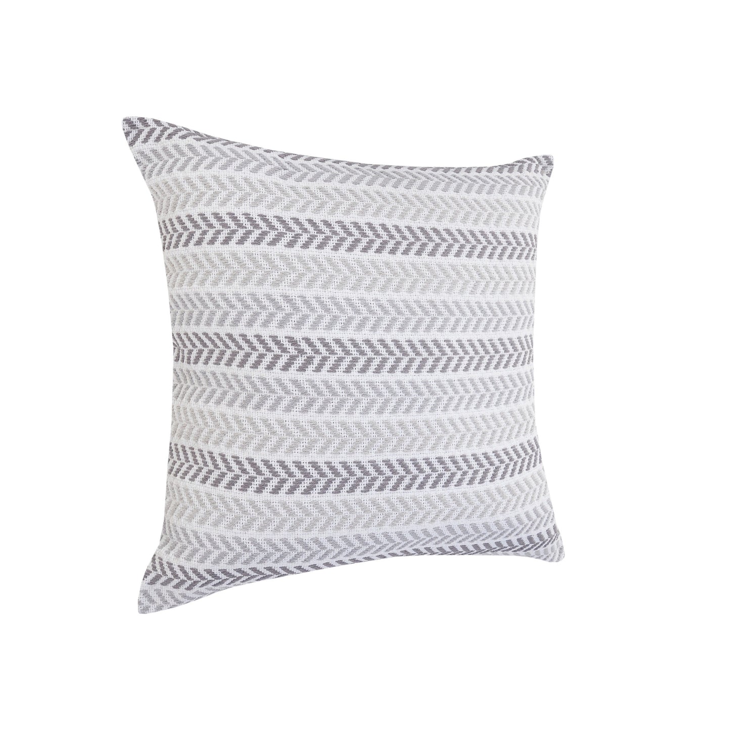 18" X 18" Yellow and White Chevron Cotton Zippered Pillow