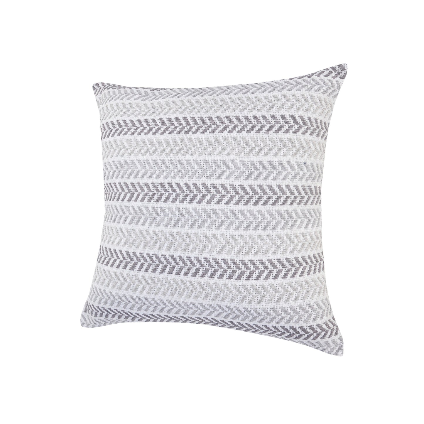 18" X 18" Yellow and White Chevron Cotton Zippered Pillow