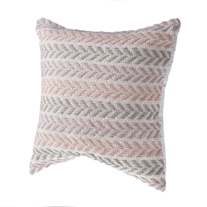 18" X 18" Yellow and White Chevron Cotton Zippered Pillow