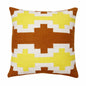 20" X 20" Adobe Orange Yellow And White 100% Cotton Geometric Zippered Pillow