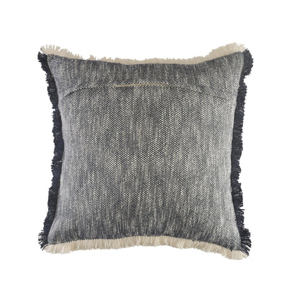 20" X 20" Gray And White 100% Cotton Abstract Zippered Pillow