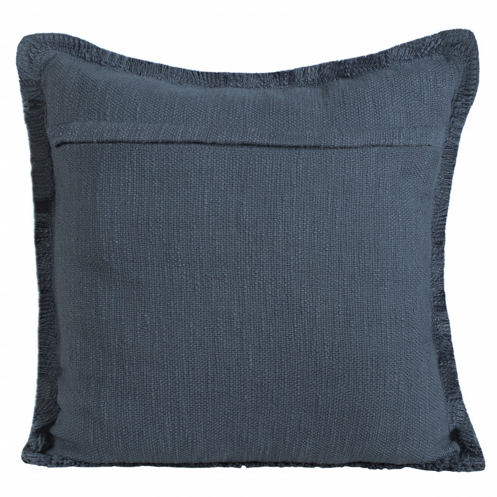 20" X 20" Gray And White 100% Cotton Abstract Zippered Pillow