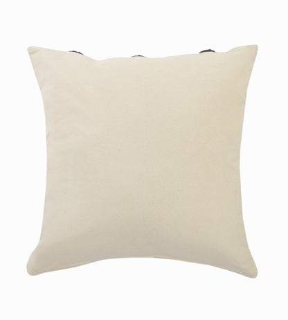 20" X 20" Cream And Black 100% Cotton Geometric Zippered Pillow