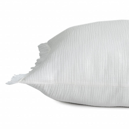 20" X 20" True White 100% Cotton Zippered Pillow