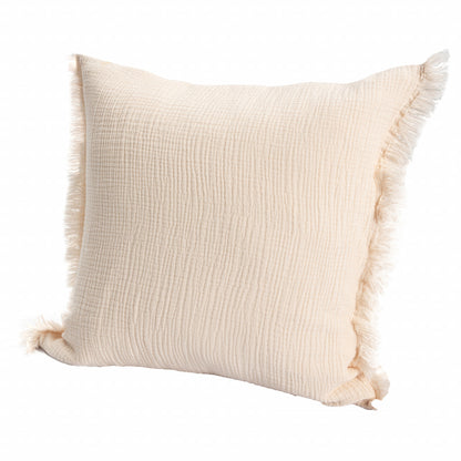 20" X 20" True White 100% Cotton Zippered Pillow