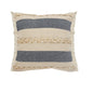 14" X 36" Denim Tan And Taupe Jute Coastal Zippered Pillow