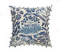 20" Navy and Off-White Cotton Throw Pillow