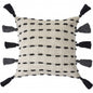 20" X 20" Black And Cream 100% Cotton Geometric Zippered Pillow