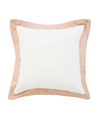 20" X 20" White And Cinnamon 100% Cotton Geometric Zippered Pillow