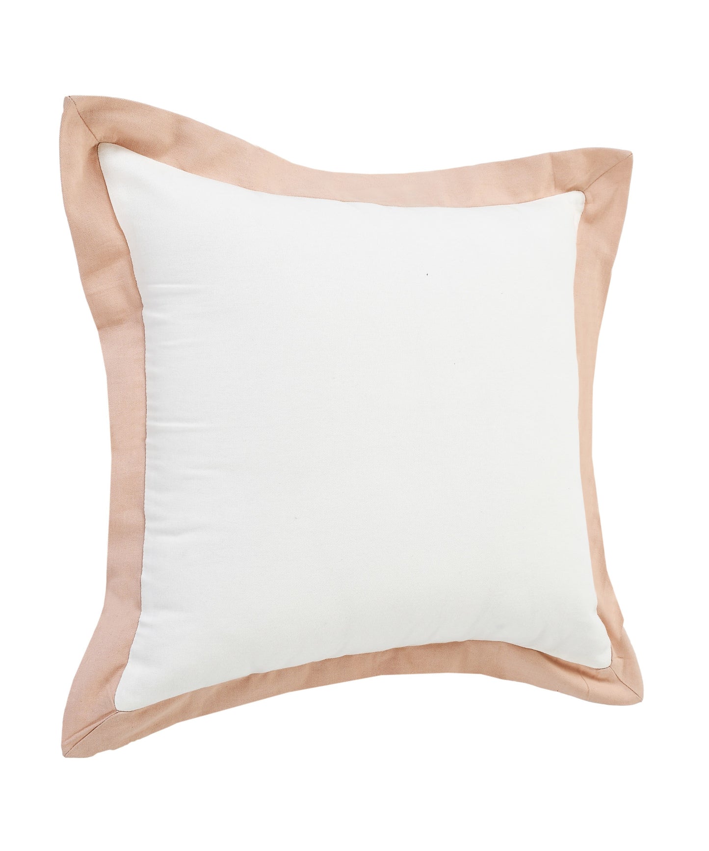 20" X 20" White And Cinnamon 100% Cotton Geometric Zippered Pillow