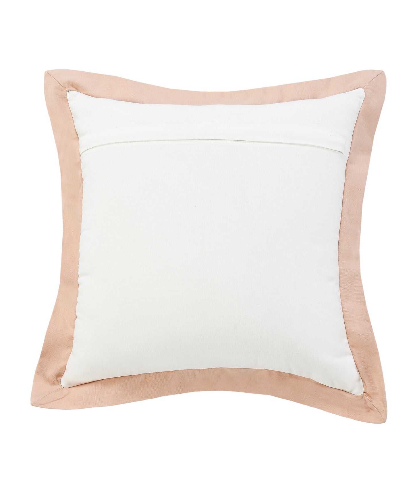 20" X 20" White And Cinnamon 100% Cotton Geometric Zippered Pillow