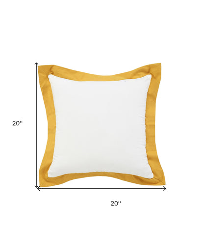 20" X 20" White And Cinnamon 100% Cotton Geometric Zippered Pillow