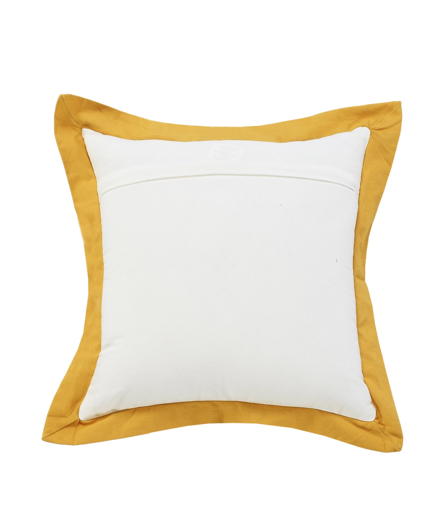 20" X 20" White And Cinnamon 100% Cotton Geometric Zippered Pillow