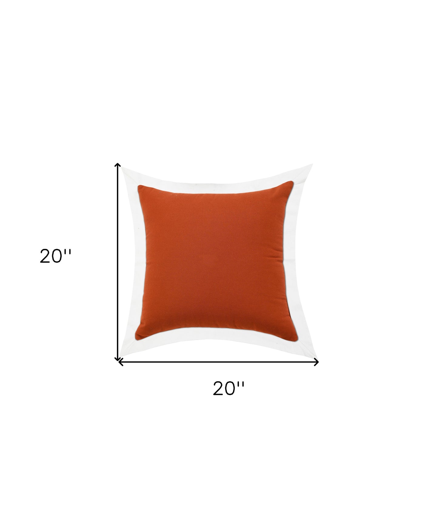 20" X 20" White And Cinnamon 100% Cotton Geometric Zippered Pillow