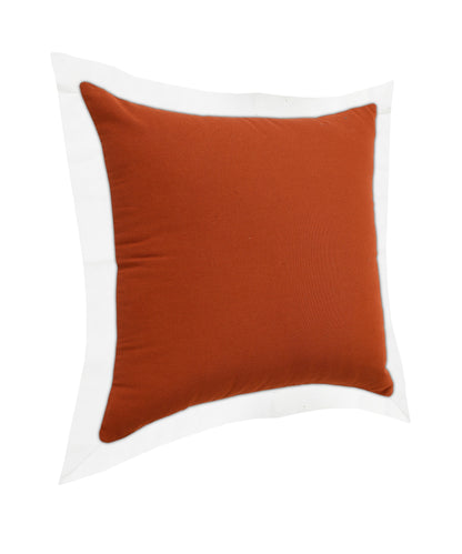 20" X 20" White And Cinnamon 100% Cotton Geometric Zippered Pillow