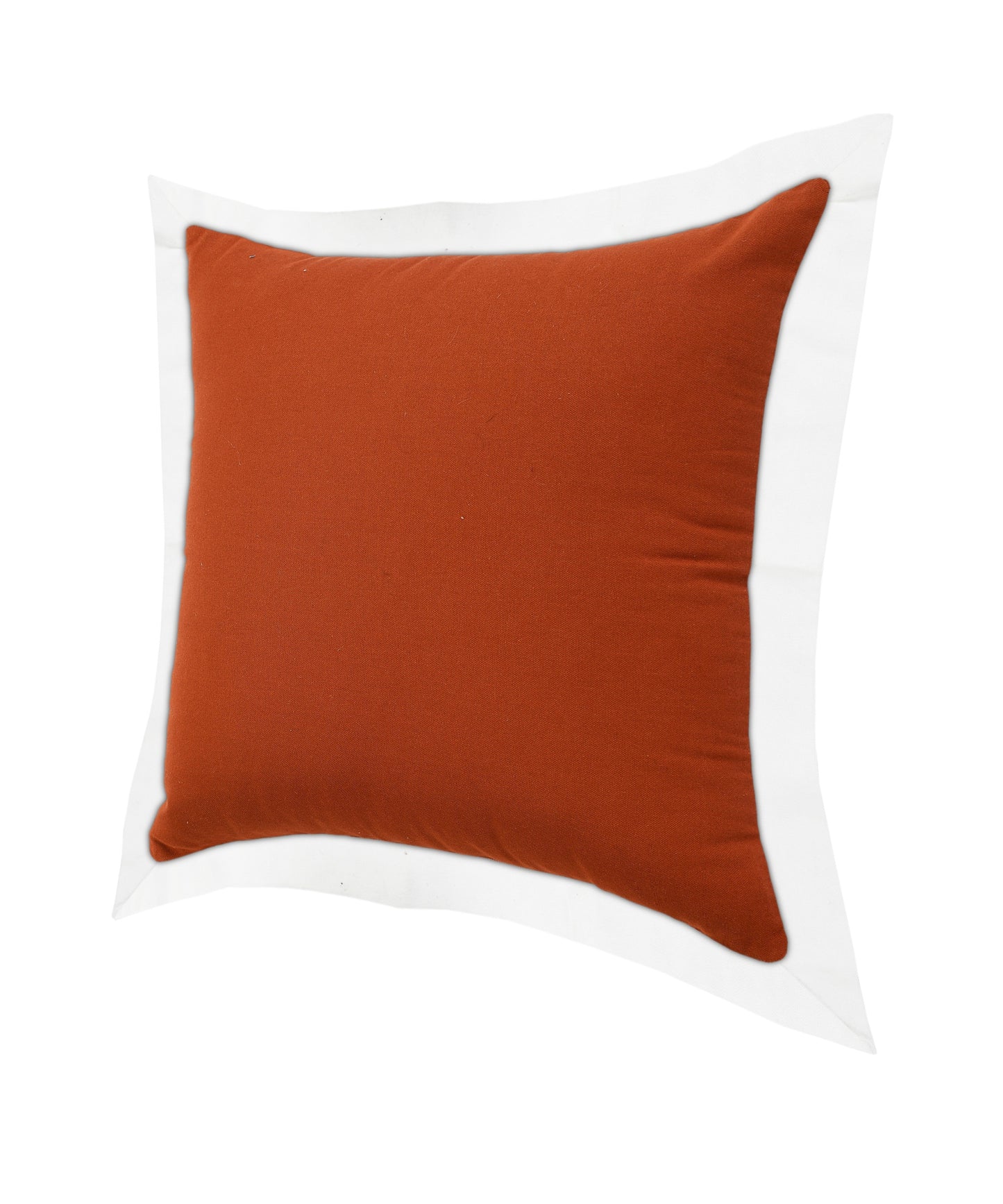 20" X 20" White And Cinnamon 100% Cotton Geometric Zippered Pillow