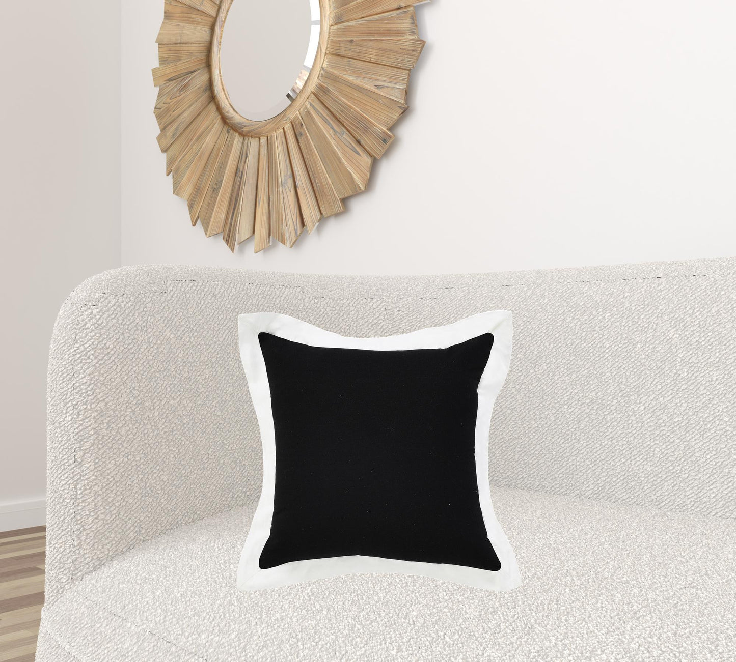 20" X 20" White And Cinnamon 100% Cotton Geometric Zippered Pillow