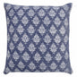 14" X 36" Vintage Indigo Blue And White 100% Cotton Geometric Zippered Pillow