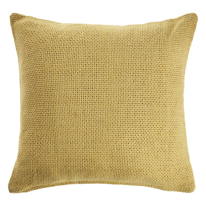 18" X 18" Yellow 100% Cotton Zippered Pillow