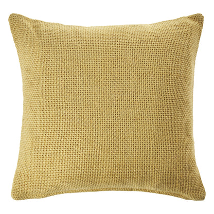 18" X 18" Yellow 100% Cotton Zippered Pillow