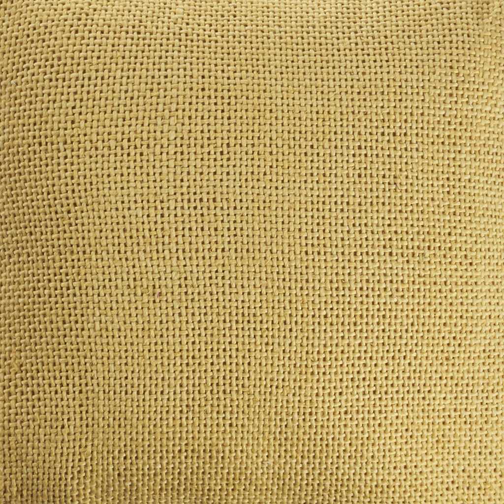 18" X 18" Yellow 100% Cotton Zippered Pillow