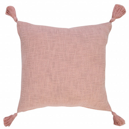 20" X 20" Deep Coral 100% Cotton Zippered Pillow