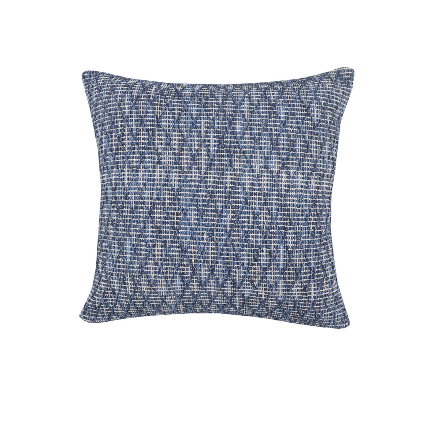 20" X 20" Blue 100% Cotton Geometric Zippered Pillow