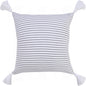 20" X 20" Light Gray And White 100% Cotton Striped Zippered Pillow