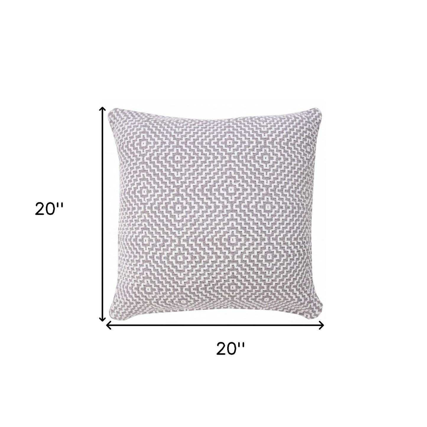 14" X 36" Blue And White 100% Cotton Geometric Zippered Pillow