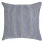 20" X 20" Blue And White 100% Cotton Striped Zippered Pillow