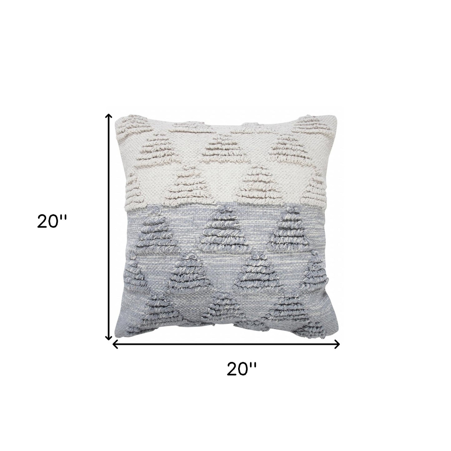 18" X 18" Gray and Beige Geometric Cotton Zippered Pillow