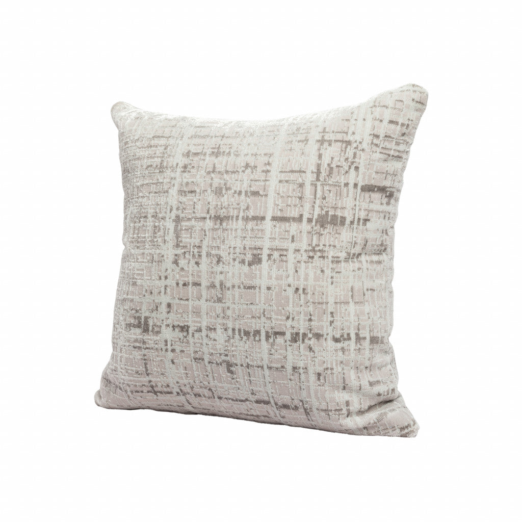 20" X 20" Gray And Beige Polyester Abstract Zippered Pillow