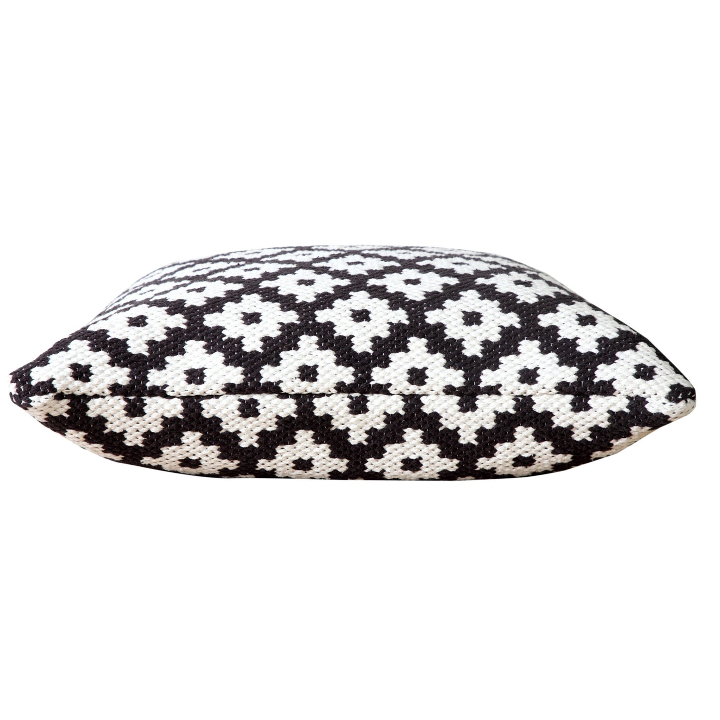 20" X 20" Blue And White 100% Cotton Geometric Zippered Pillow