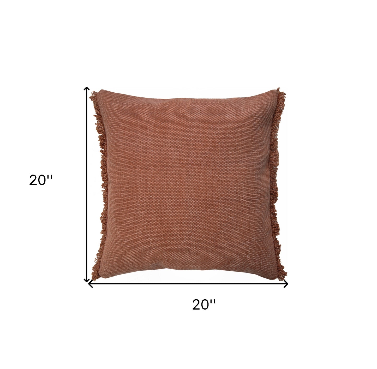 20" X 20" Adobe Clay 100% Cotton Zippered Pillow