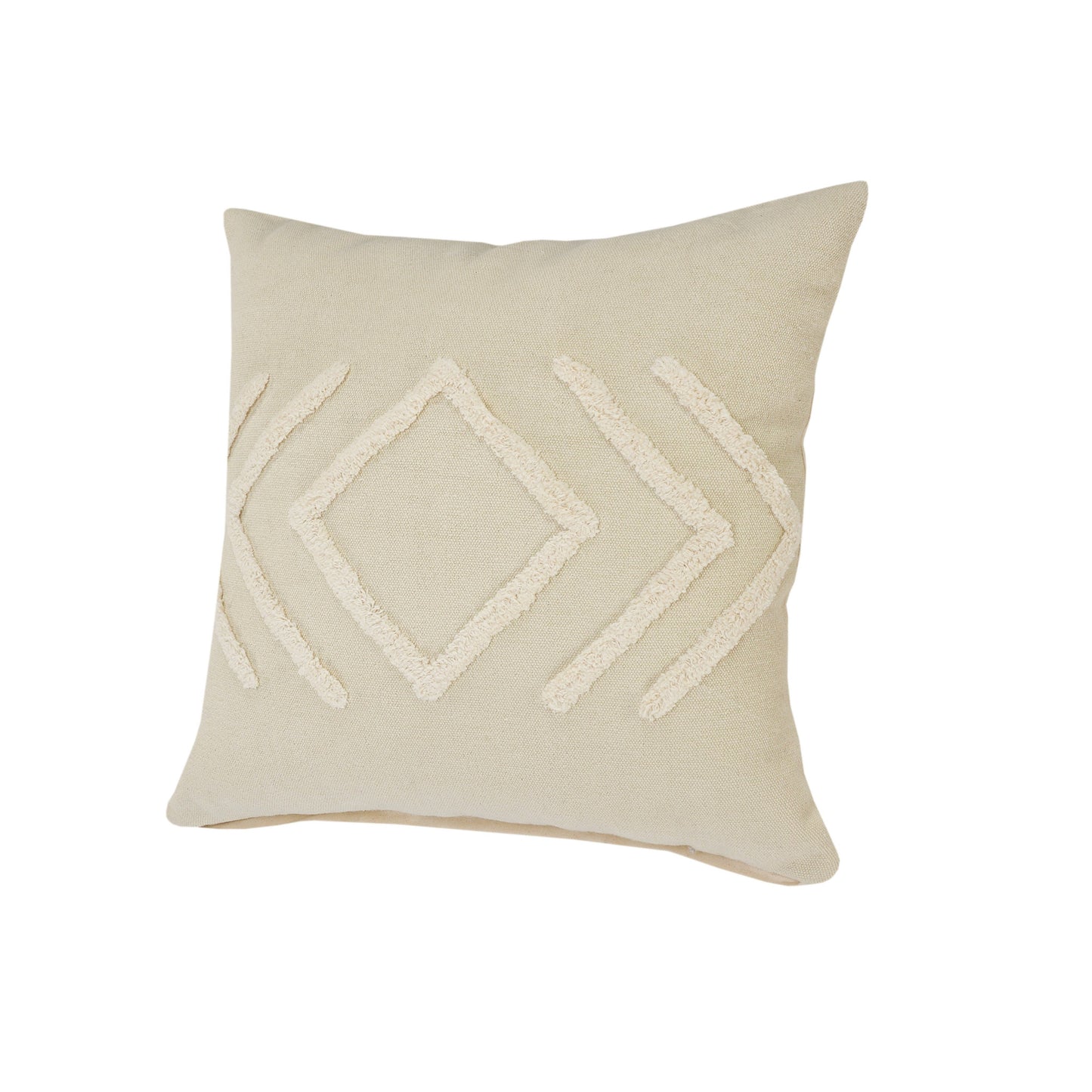 20" X 20" Birch And White 100% Cotton Geometric Zippered Pillow