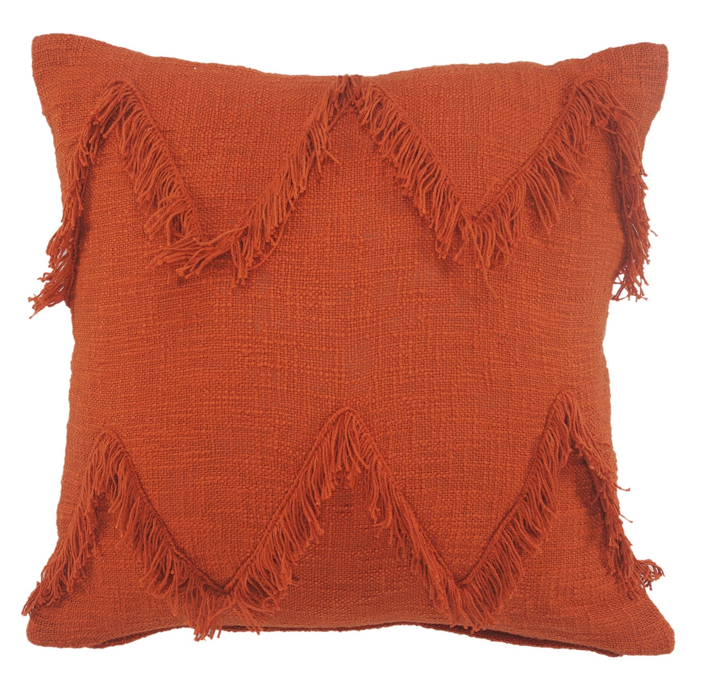 20" X 20" Cinnamon Orange 100% Cotton Zippered Pillow