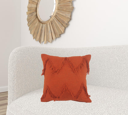 20" X 20" Cinnamon Orange 100% Cotton Zippered Pillow