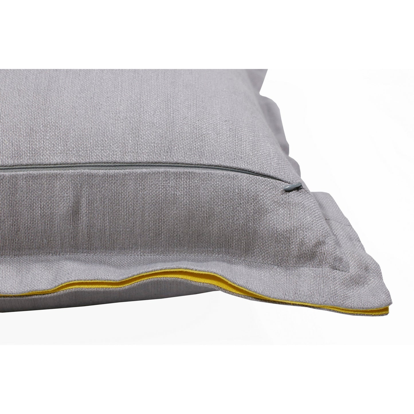 20" X 20" Gray And Yellow Linen Zippered Pillow