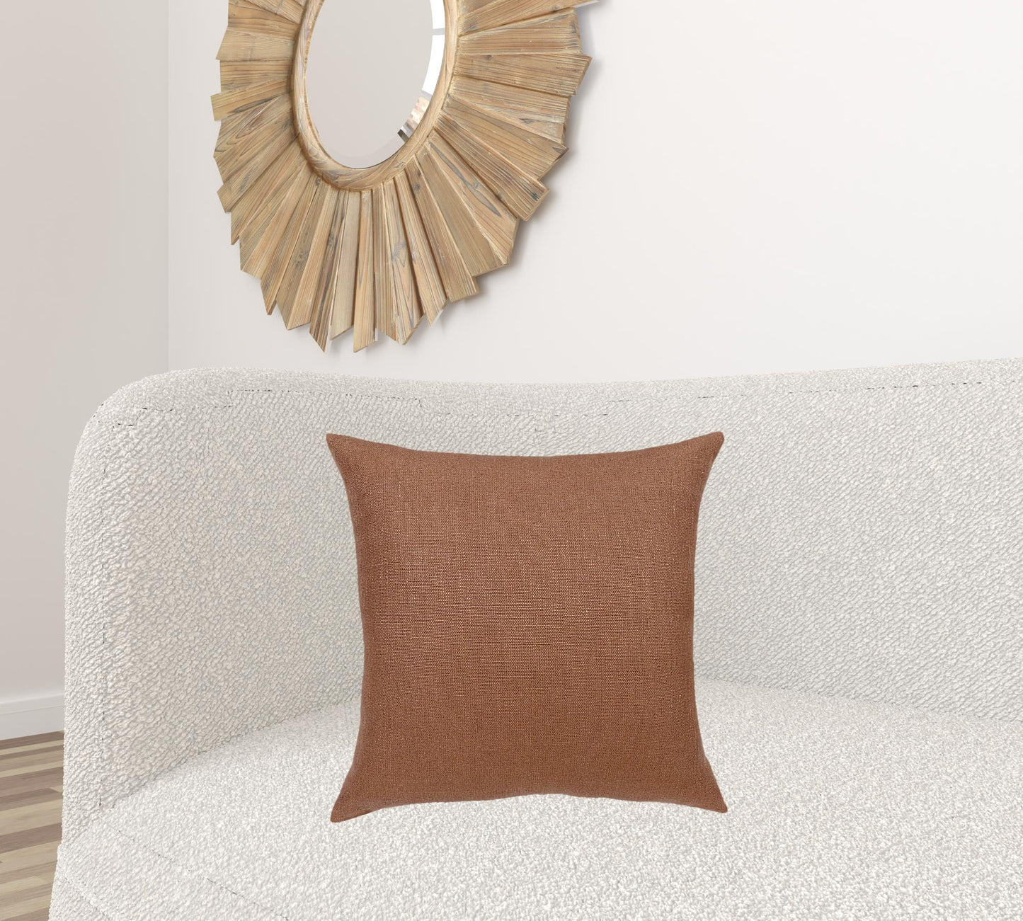 20" X 20" Cream Linen Zippered Pillow